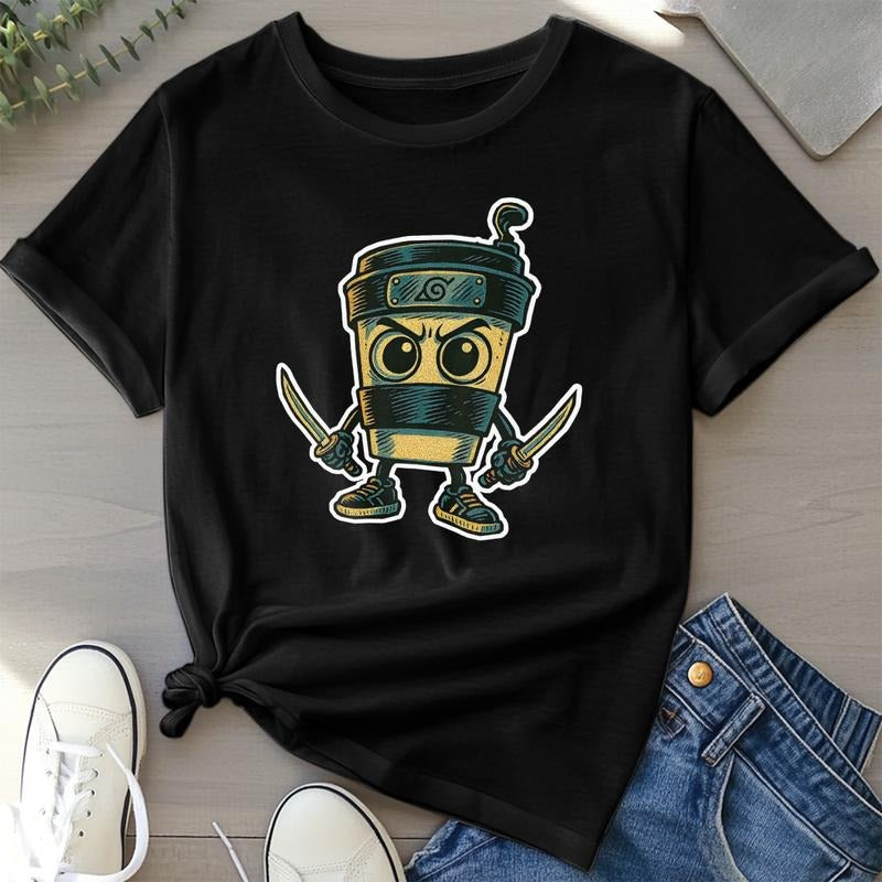 Italian Brainrot Funny Cappuccino Assasino Meme Lightsaber brand Shirt Men Women Kawaii Short Sleeve Lightsaber...
