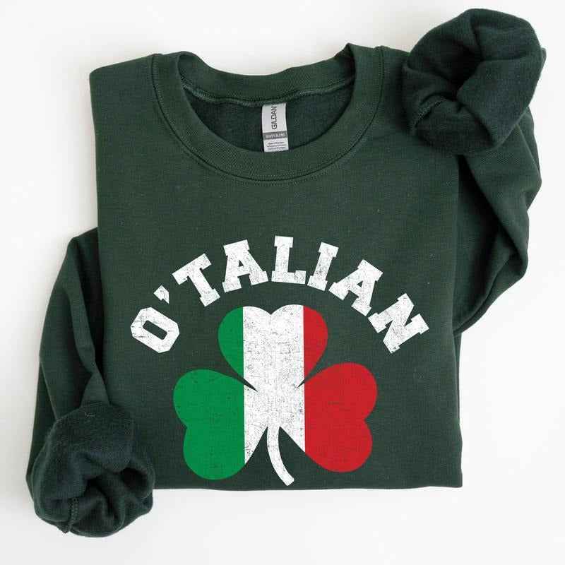 Italian Shamrock, Flag, St Patrick's Day Sweatshirt T-Shirts, Hoodie | DripVista.com