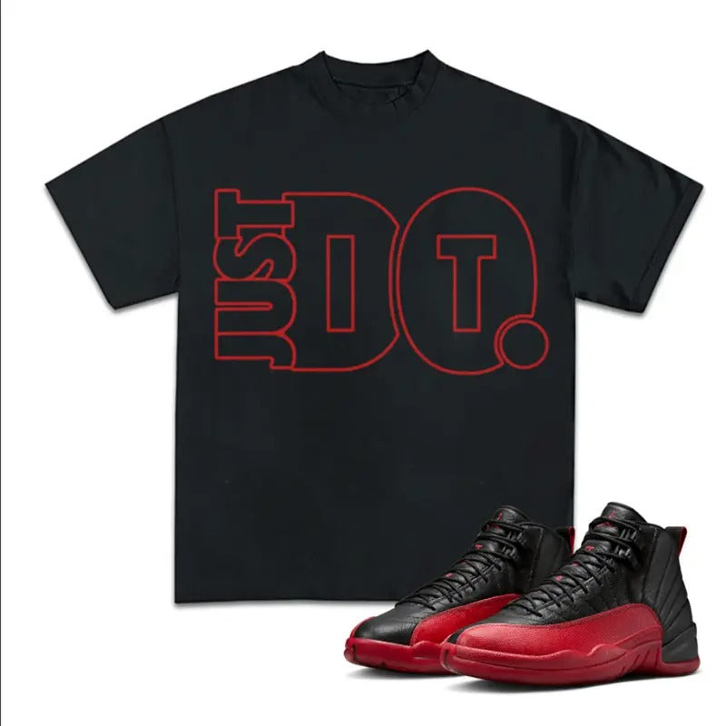 JDI Match 12 Flu Game Sneakers, Unisex Y2K Cotton T-shirt, Fitted Graphic Tee with Streetwear Influence Hoodie, Sweatshirt