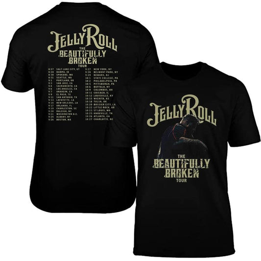 JR 2024 Tour Shirt Rapper Hip Hop Merch Concert Music Men Women  Shortsleeve Printed Front & Back Menswear Top