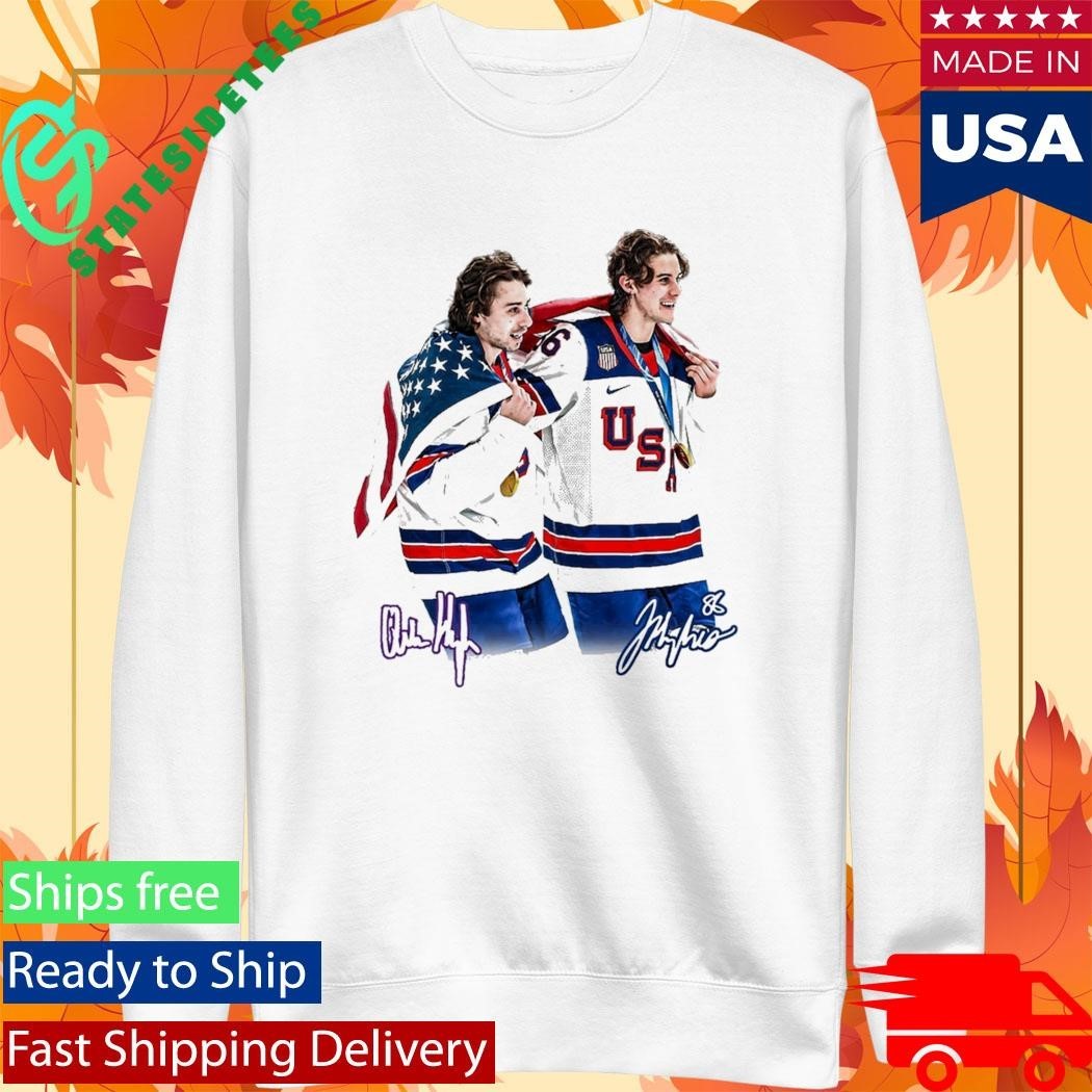 Jack Hughes And Quinn Hughes Brotherhood Usa Hockey 2026 Olympics Signature Shirt
