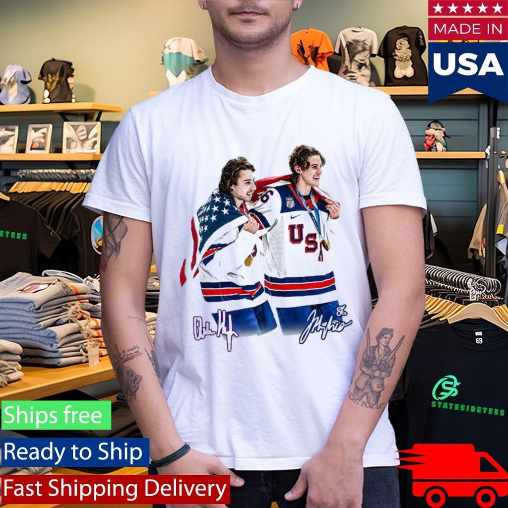 Jack Hughes And Quinn Hughes Brotherhood Usa Hockey 2026 Olympics Signature Shirt