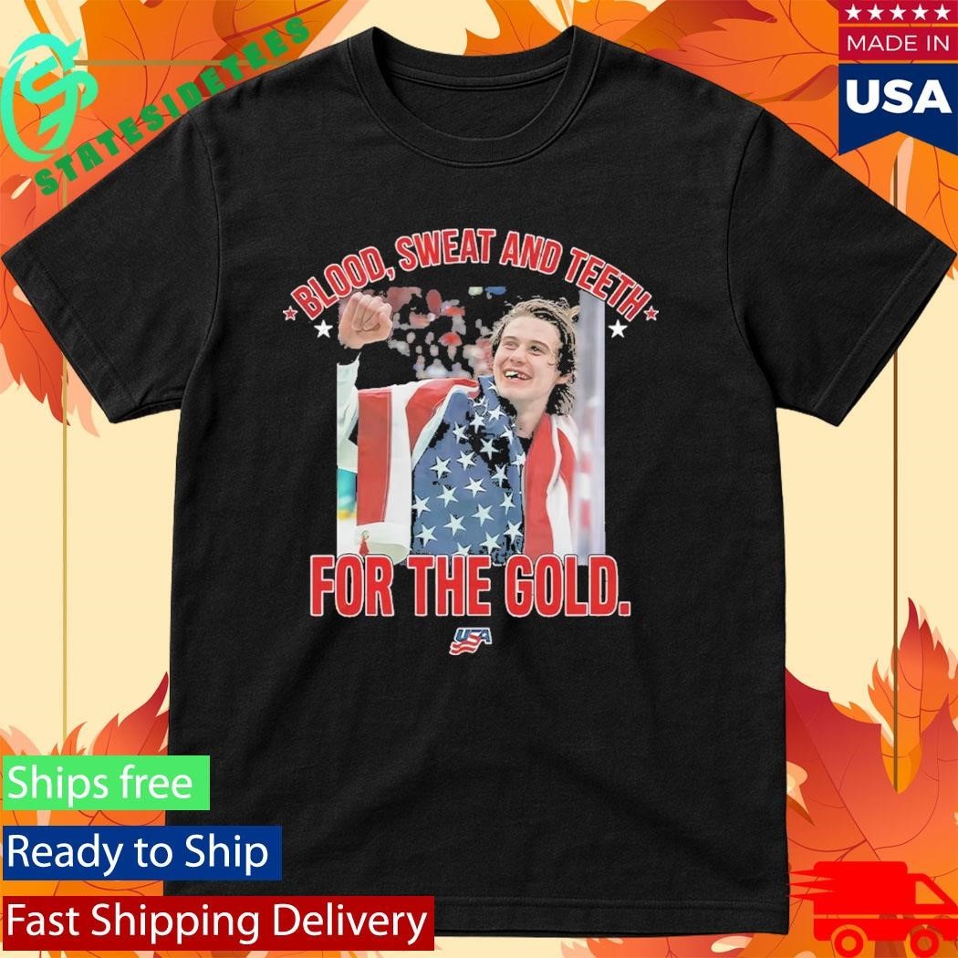 Jack Hughes Blood Sweat And Teeth For The Gold Shirt