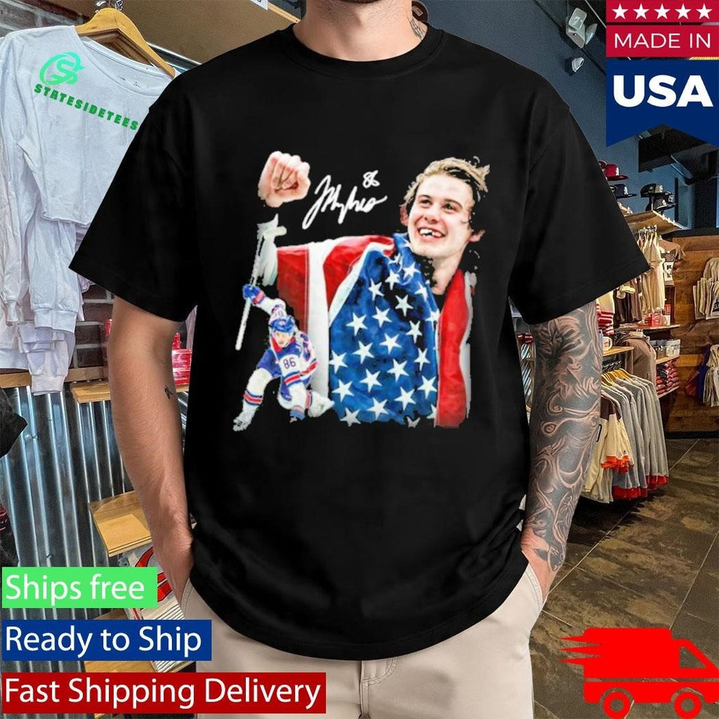 Jack Hughes Golden Goal Signature Shirt