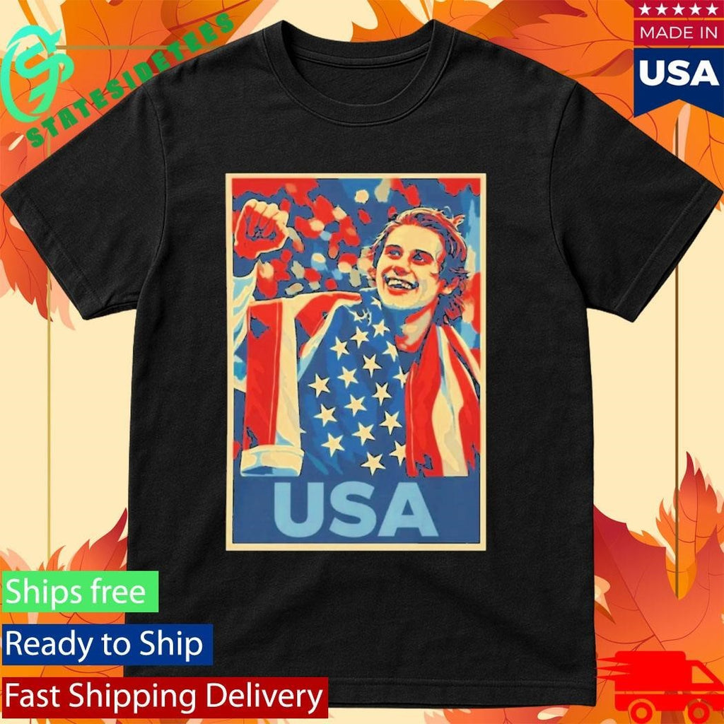 Jack Hughes Men’s Hockey Usa Golden Goal Shirt
