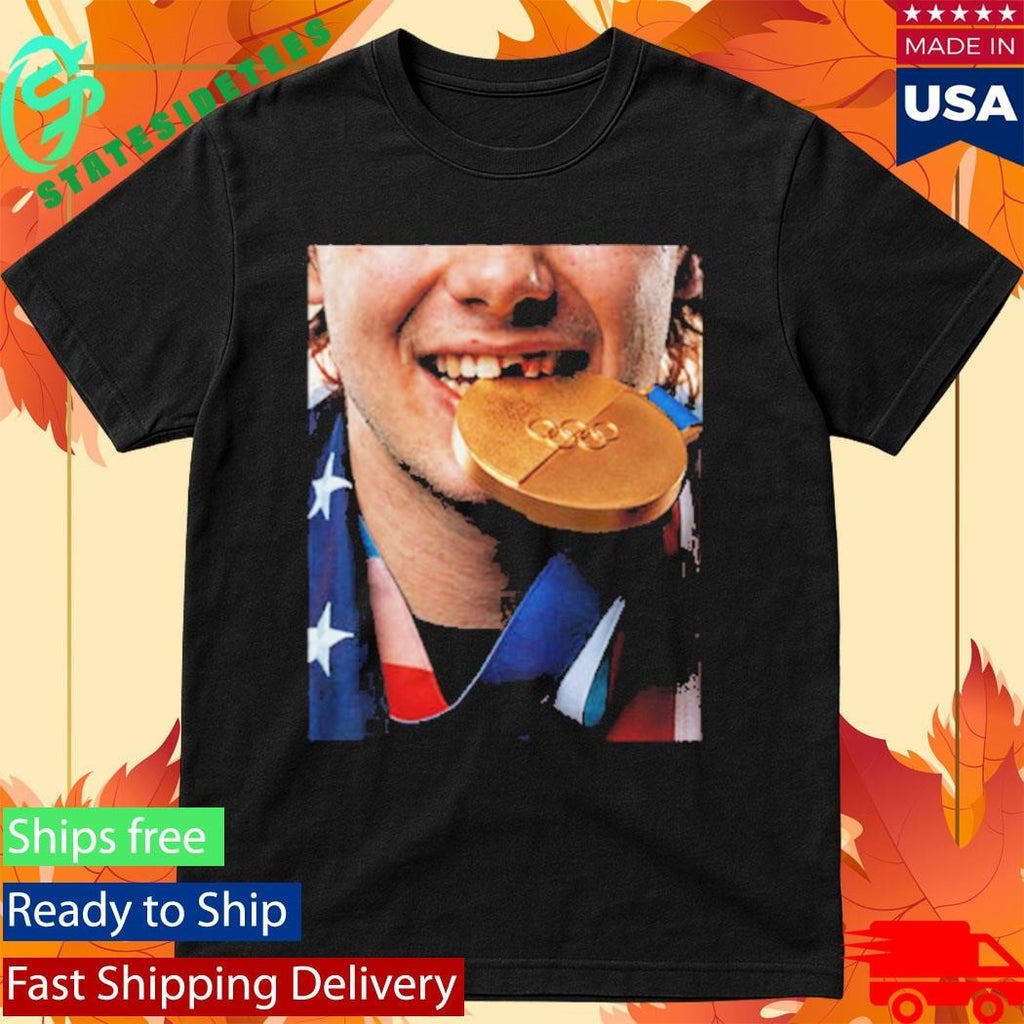 Jack Hughes Teeth Gold Medal USA Team Hockey Champion Olympic Winter 2026 Shirt