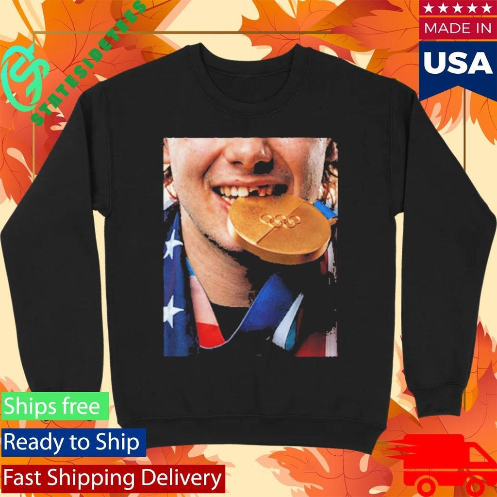 Jack Hughes Teeth Gold Medal USA Team Hockey Champion Olympic Winter 2026 Shirt