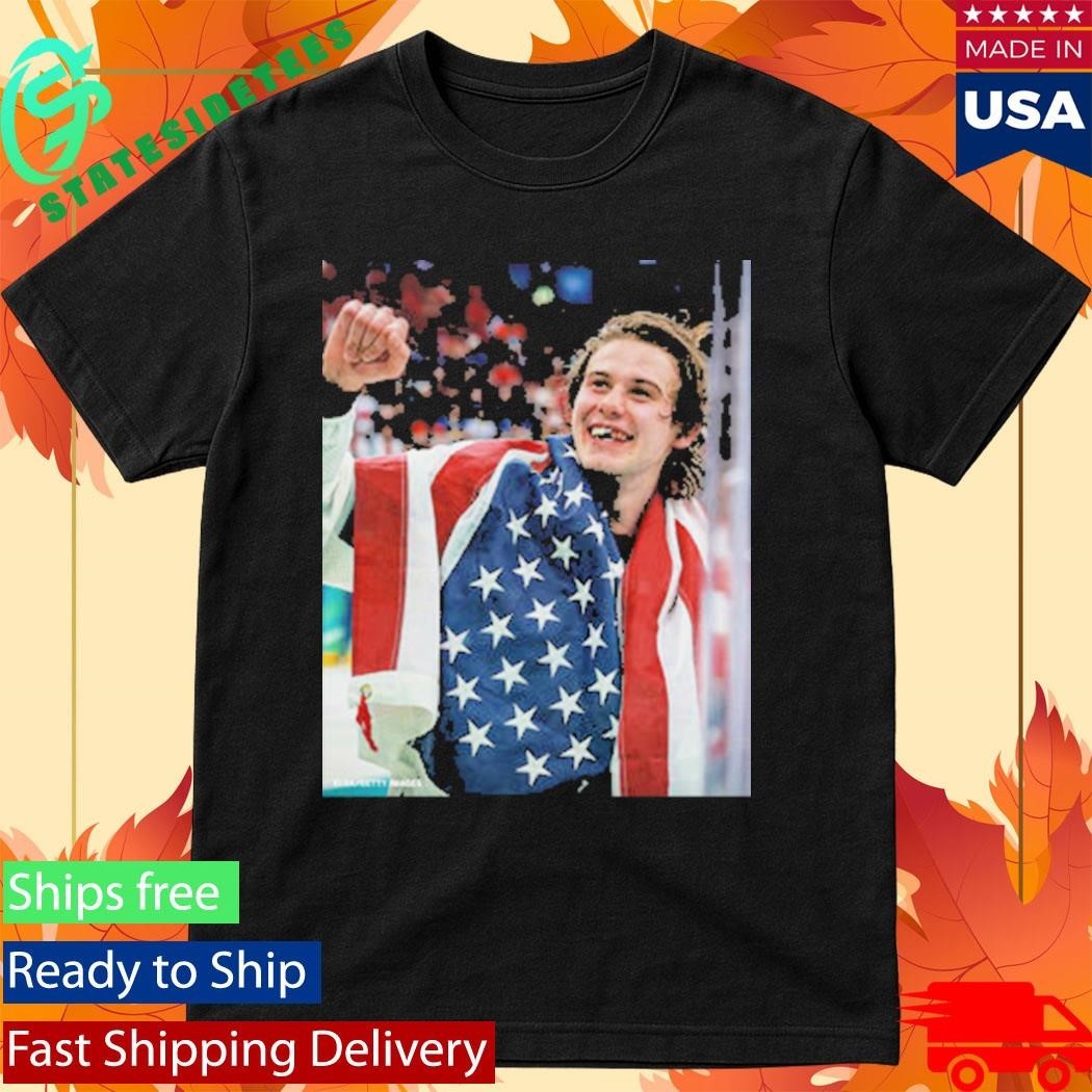 Jack Hughes Teeth Gold USA Hockey Team Olympics Winter 2026 Champion Shirt