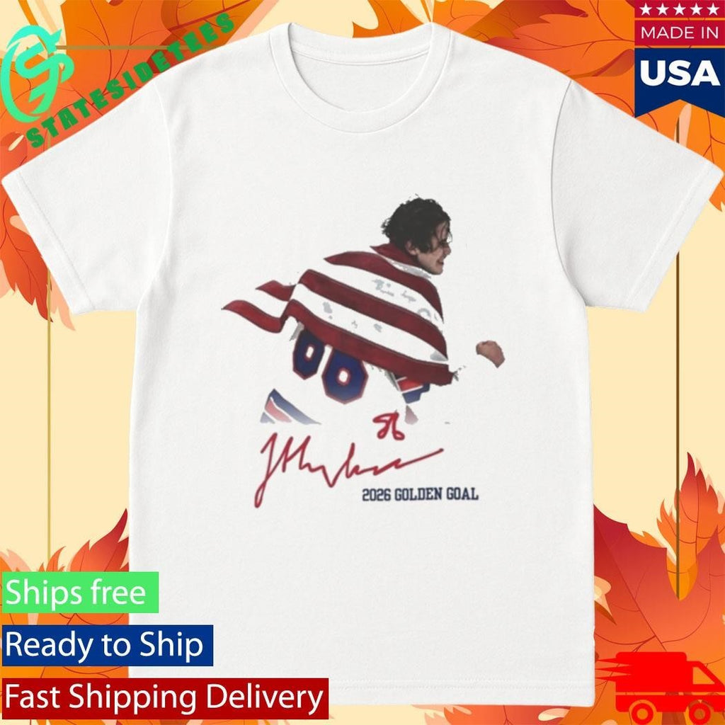 Jack Hughes Usa Hockey Golden Goal 2026 Hockey Shirt