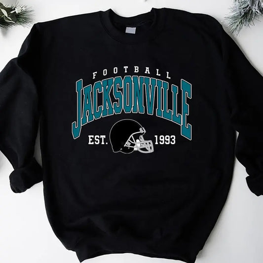 Jacksonville Football Vintage Style Crewneck Sweatshirt, Vintage Jacksonville Football Sweatshirt, Jacksonville Fans Sweatshirt