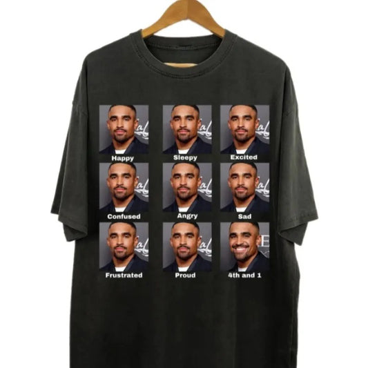 Jalen Hurts Funny Meme 4th And 1 Tush Push Shirt, Football Vintage T-Shirt, Game Day Shirt, Trendy Football Retro Shirt