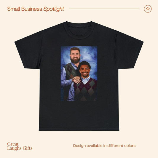 Jalen Hurts Jason Kelce Philadelphia Eagles Funny T-Shirt, Step Brothers Christmas Gift Fathers Day Unisex Heavy Cotton Tee