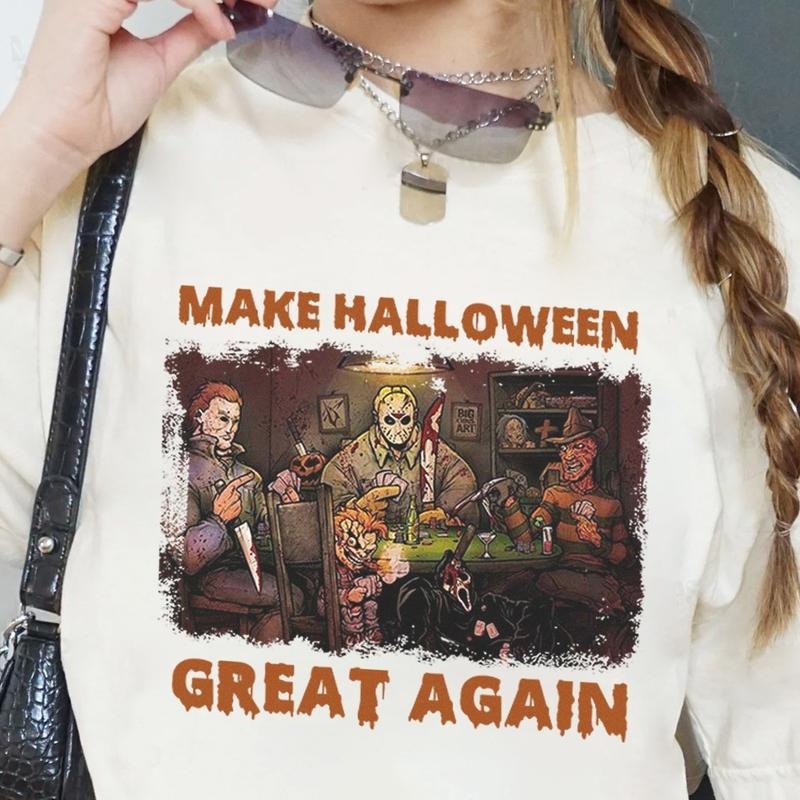 Jason Voorhees Shirt Michael Myers TShirt Funny Make Halloween Great Again Shirt Horror Halloween Shirt Halloween Gift