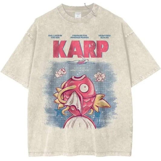 Jaws x Magikarp Shirt, Pokemon Shirt, PKM Shirt, Anime Shirt, Retro Styles, Bring Back the Classics, Vintage T-Shirt ,Menswear