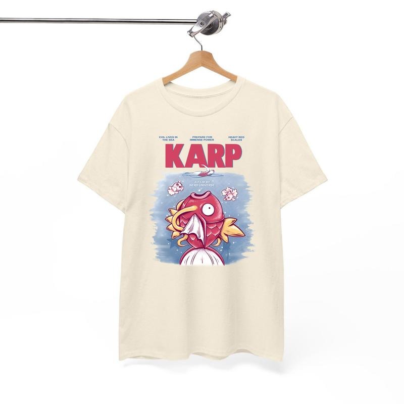 Jaws x Magikarp Shirt, Pokemon Shirt, PKM Shirt, Anime Shirt, Vintage T-Shirt Menswear Top Underwear Tshirt