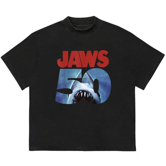Jawsjaw 50th Anniversary T-Shirt Cool Gift for Him Trendy Cotton with Graphic Print