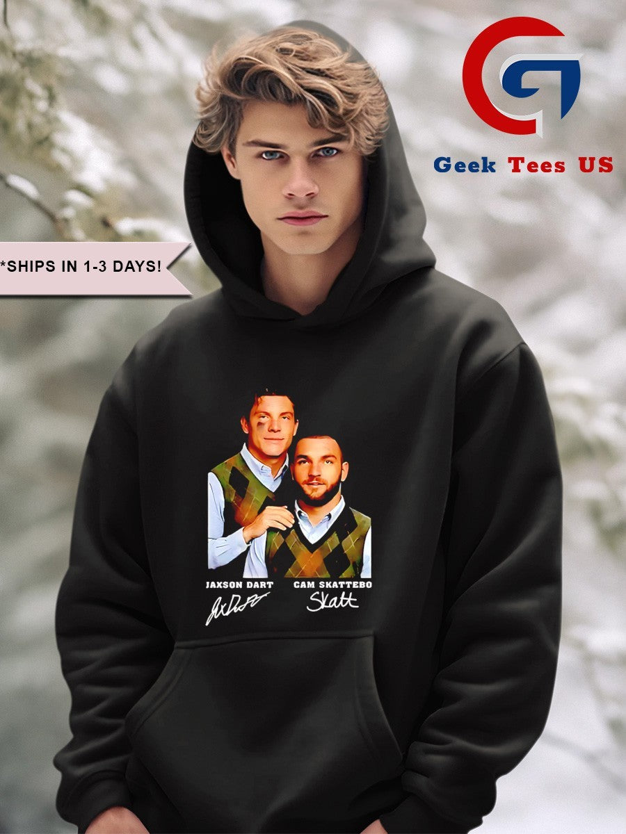 Jaxson Dart and Cam Skattebo Step Brothers New York Giants football shirt