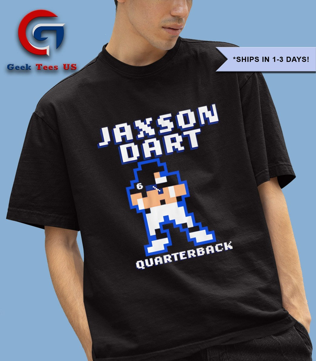 Jaxson Dart player New York Giants football Quarterback 8 bit retro baller shirt