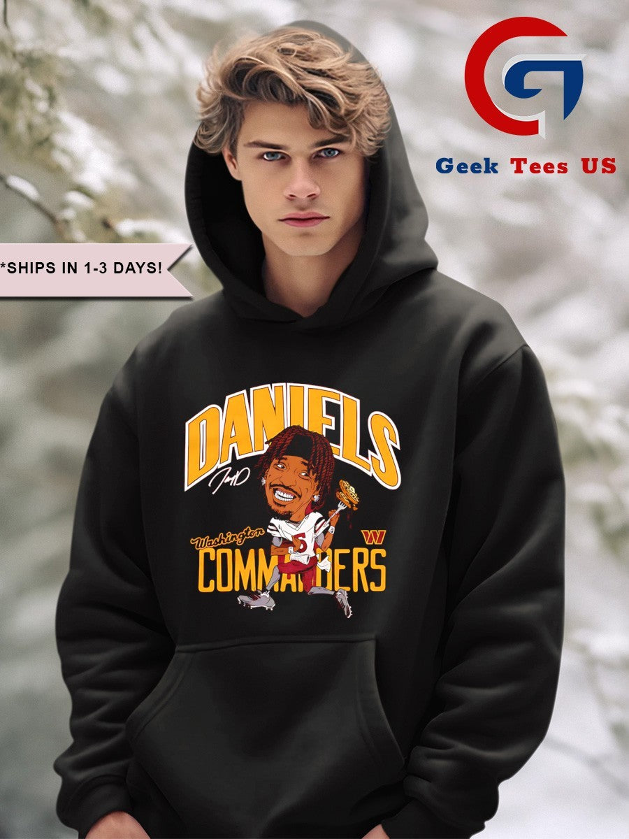 Jayden Daniels Washington Commanders baseball waffles caricature 2025 signature shirt