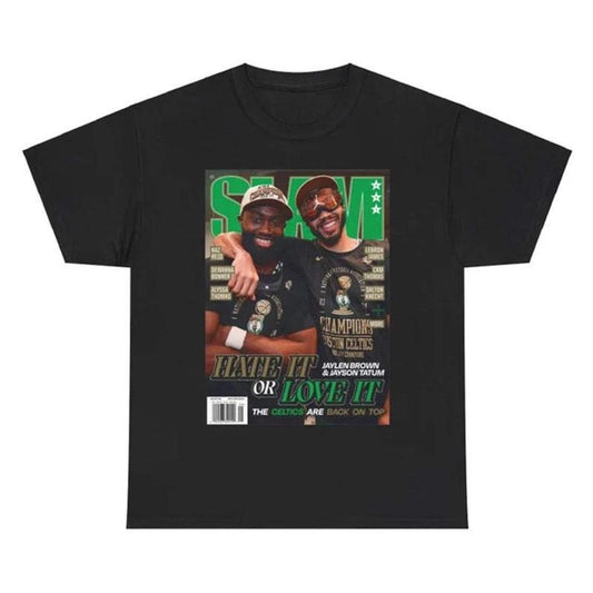 Jayson Tatum Jaylen Brown Vintage Cover Tee T-Shirt, Gift For Fan