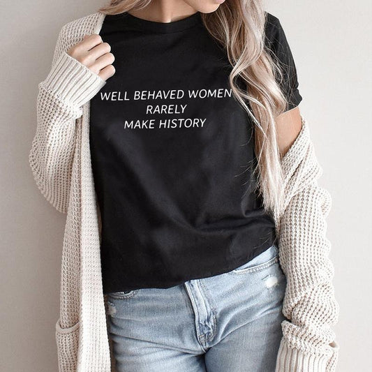 Jessie J Ross Well Behaved Women Seldom Make History T Shirt, Feminist Slogan Sweatshirt, Ruth Bader Ginsburg Hoodie, Unisex Graphic Tee, Smooth Fabric, Aesthetic Streetwear Vibe