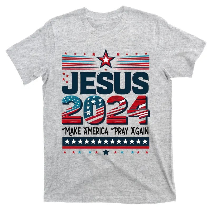 Jesus 2024 Make America Pray Again Christian Catholic Christ Faith T-Shirt Casual Menswear Hoodie, Sweatshirt | DripVista.com
