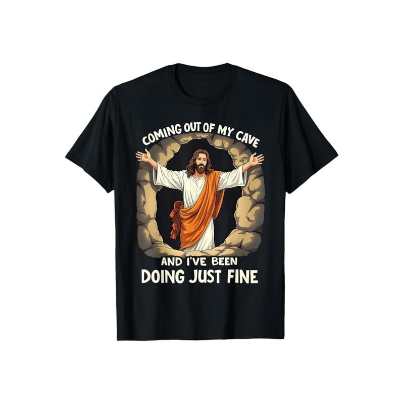 Jesus Coming Out FOG My Cave Gunpla brand Swoosh'Superhero team Been Doing Just Fine Tee Pure Cotton Fabric Casual...