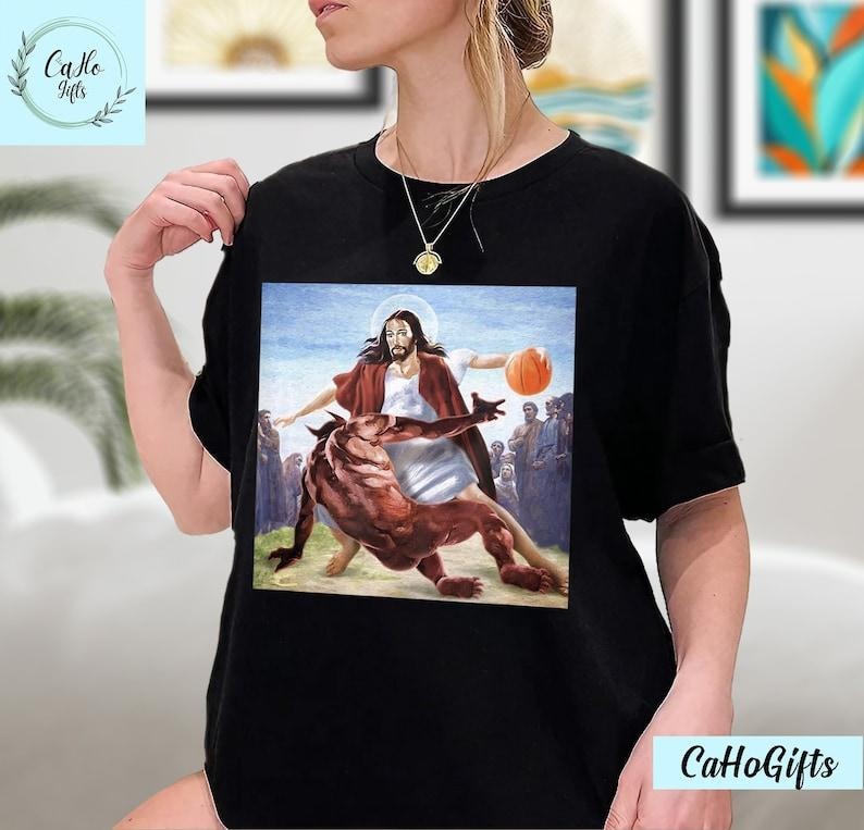 Jesus Crossing Christian T-Shirt, Jesus Shirt, Jesus Basketball  sweater Hoodie, Sweatshirt | DripVista.com