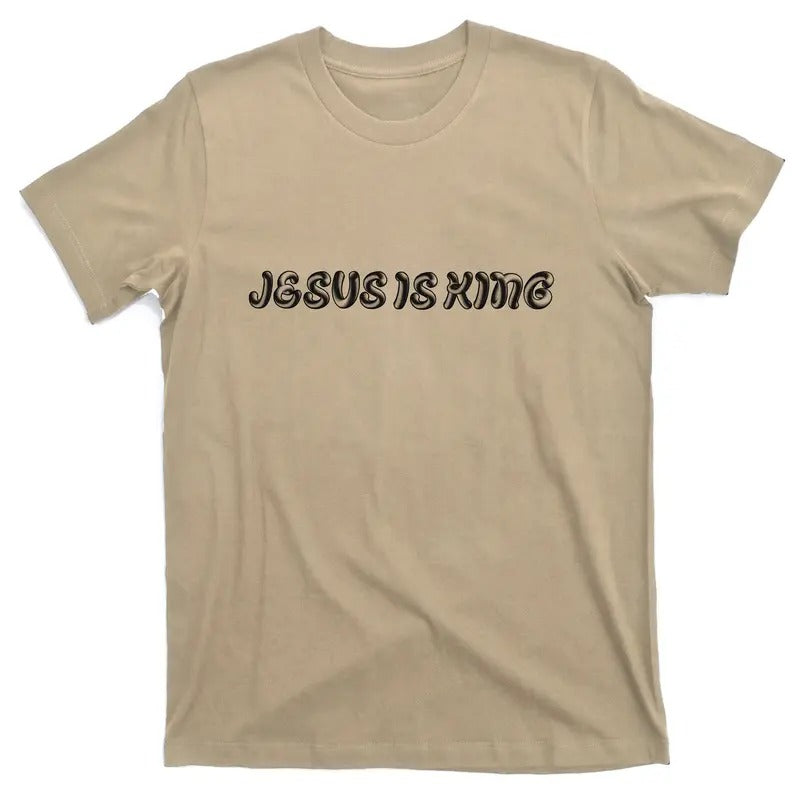 Jesus Is King Embossed Christian T-Shirt for Men - Simple Faith Design Hoodie, Sweatshirt | DripVista.com