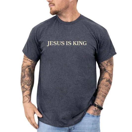 Jesus Is King Graphic Tee, Jesus Lover T-shirt For Men, Christian Shirt, Bible Verse Men Tee, Faith Based Clothing, Religious Scripture Outfits