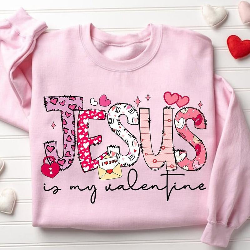Jesus Is My Valentine Sweatshirt, Jesus Valentine \bShirt, Retro Valentine Sweater, Christian Valentine Sweatshirt,...