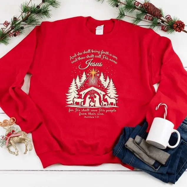 Jesus Is The Reason For The Season Sweatshirt, Christmas Christian Gift, Religious Christian Christmas Faith Shirt,...