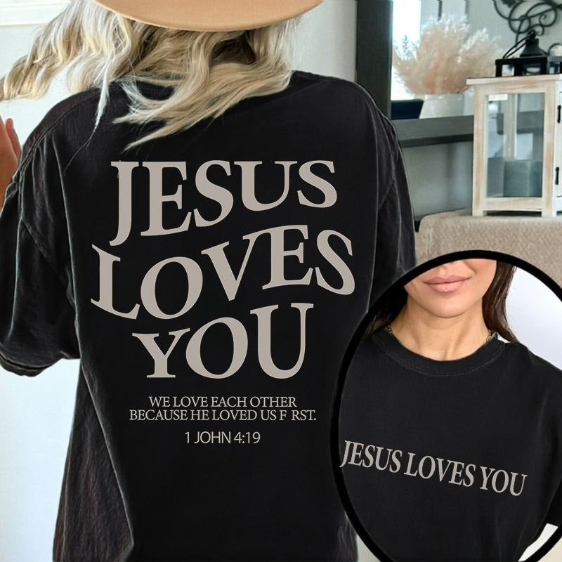 Jesus Loves You Christian Merch Christian Pattern Lightsaber brand Shirt, Worship Shirt, Jesus Print Tops Christian Apparel Christian TShirts Bible Verse Christian TShirts