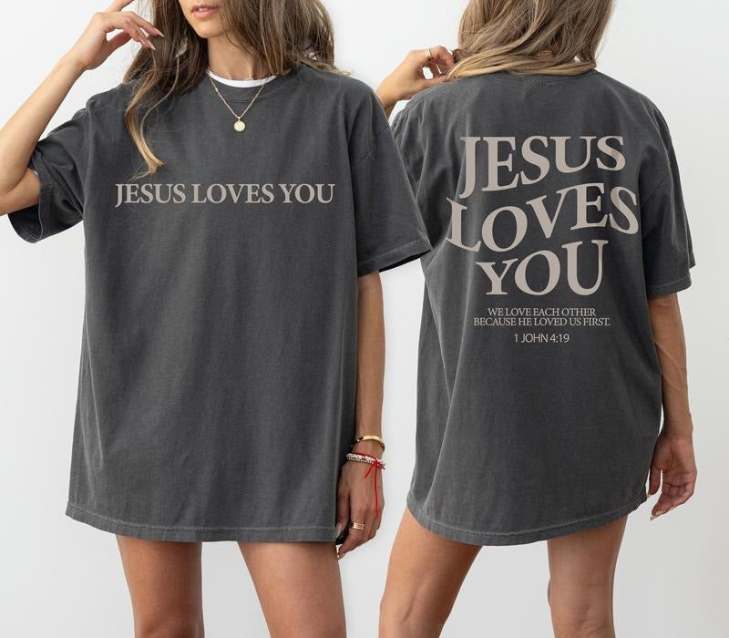 Jesus Loves You Tees, Jesus T-Shirt, Christian Shirt, Aesthetic Clothes,Bible Verse Shirt, Jesus Tees, Christian Merch,...