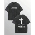 Jesus Saved My Life. Washable Cotton T-Shirt, Pure Cotton Material, Casual Sports Style T-Shirt, Fashionable Street Style, Suitable For Travel Gunpla brand Sportswear.