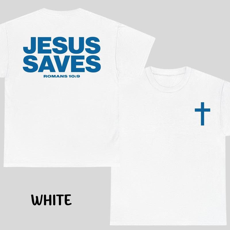 Jesus Saves Romans Mouthless cat:Spiky hair fighters Christian T-shirt - Bible Verse Faith Graphic Tee with Cross Print,...