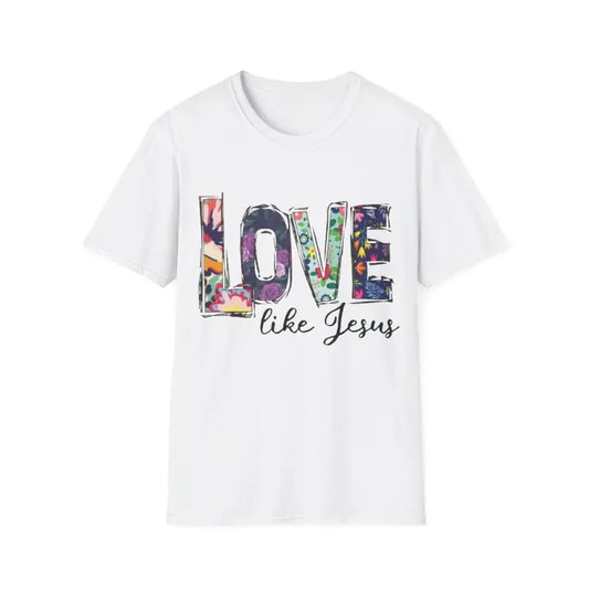 Jesus Shirt Funny Christian T-Shirts: Love Like Jesus Print Tee Religious Faith Short Sleeve Clothes Tops, Menswear Top, Womenswear Top