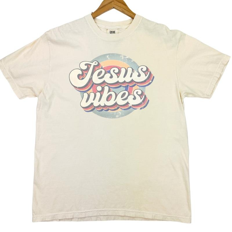 Jesus Vibes Retro Comfort Colors T-Shirt Hoodie, Sweatshirt | DripVista.com