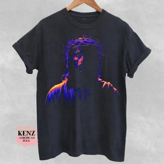 Jesus Vintage 90s Graphic Shirt, Jesus Shirt, Easter Shirt, Christian Easter Shirt, Retro Halftone Graphic Shirt, He Has Rizzen,Unisex Shirt
