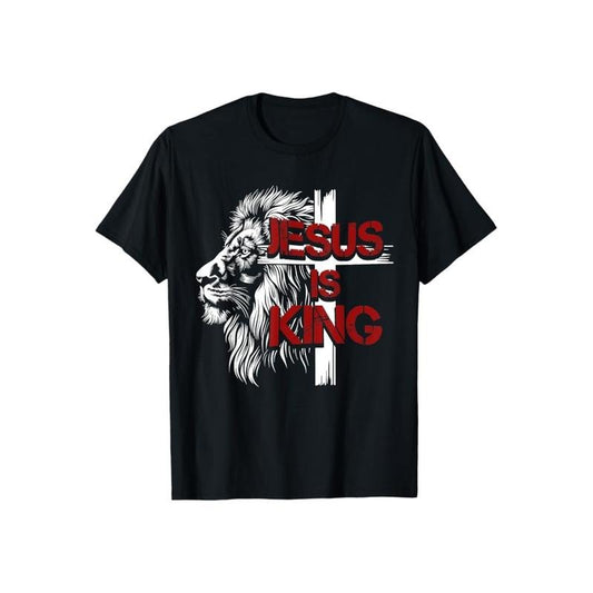Jesus is King Lion Shirt Cotton Casual Street Style Crew Neck Short Sleeve T-Shirt Trendy Top for Women for Men, Perfect Gifts
