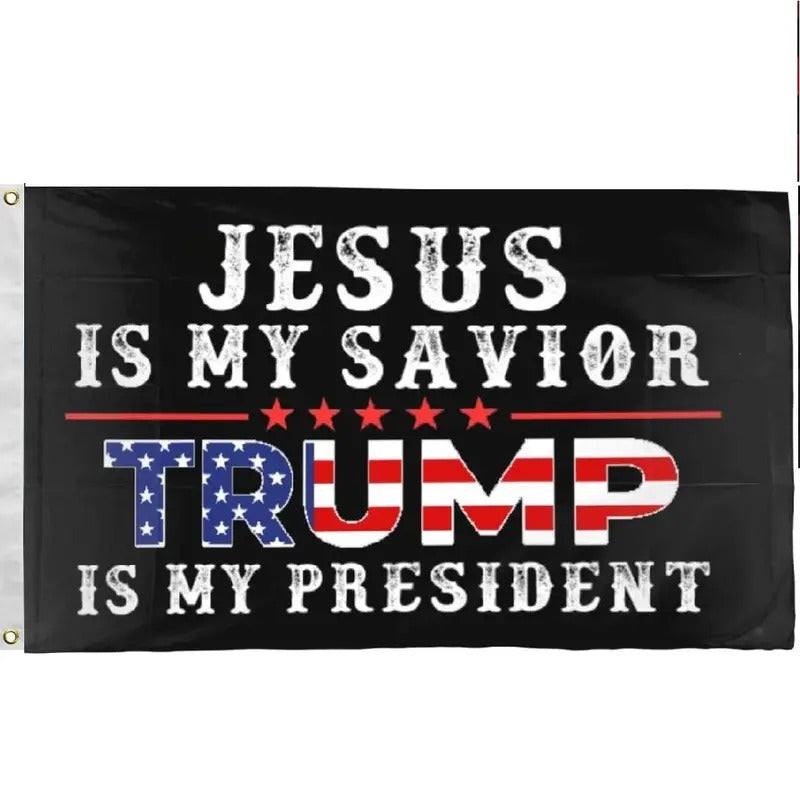 Jesus is my Savior Trump is my President USA United States of America Christians for Donald Trump 3' x 5' Flag T-Shirts,...