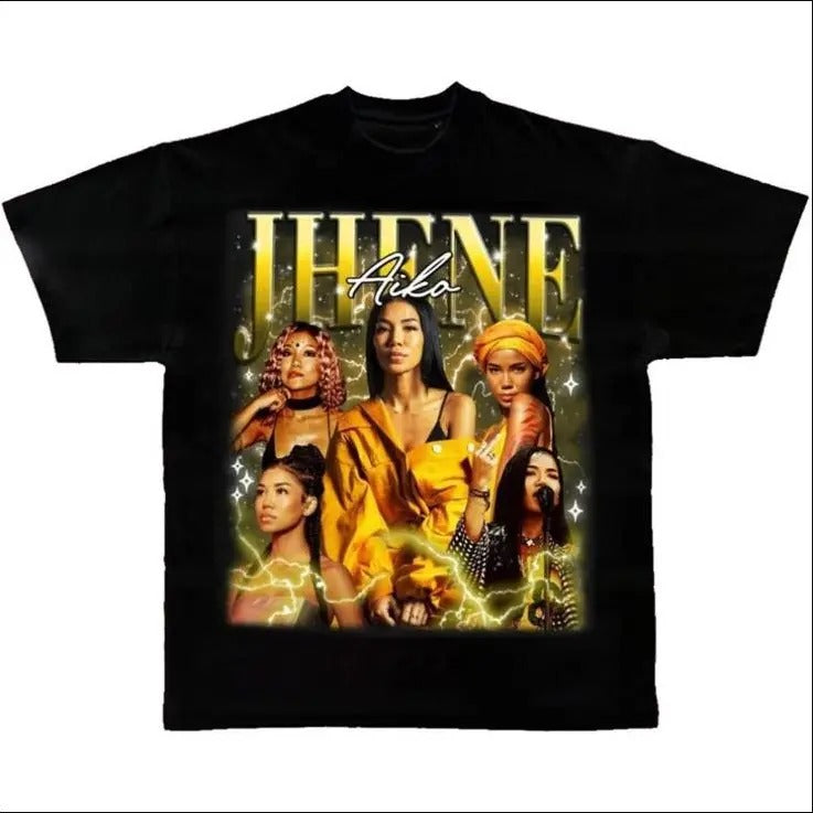 Jhene Classic Black Cotton T-Shirt - Unisex Heavy Cotton Tee Gildan 5000 Hoodie, Sweatshirt | DripVista.com