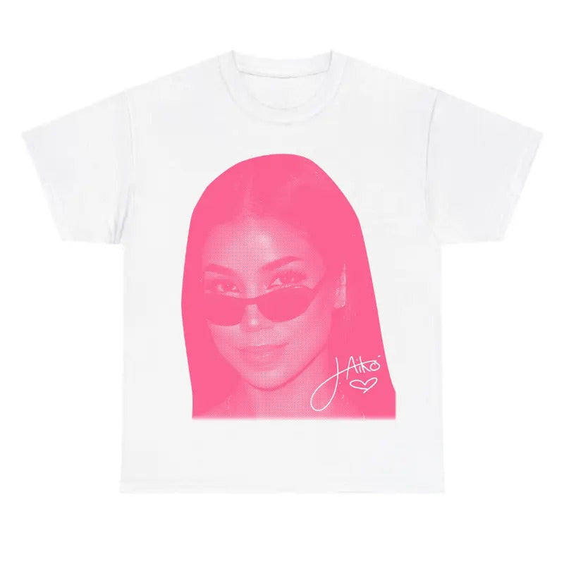 Jhene Pink White T-Shirt for Men - Classic Cotton Tee Hoodie, Sweatshirt | DripVista.com