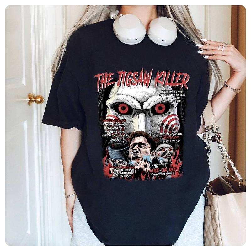 Jigsaw Horror Movie Halloween Shirts, Halloween Horror Characters Shirt, Jigsaw Halloween Shirt, Spooky Season Shirts