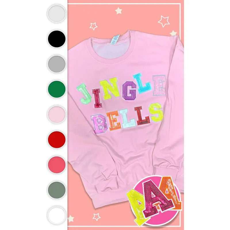 Jingle Bells Sequin Graphic Sweatshirt T-Shirts, Hoodie | DripVista.com