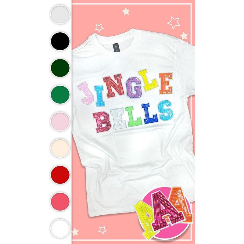 Jingle Bells Sequin Graphic T-Shirt Hoodie, Sweatshirt | DripVista.com