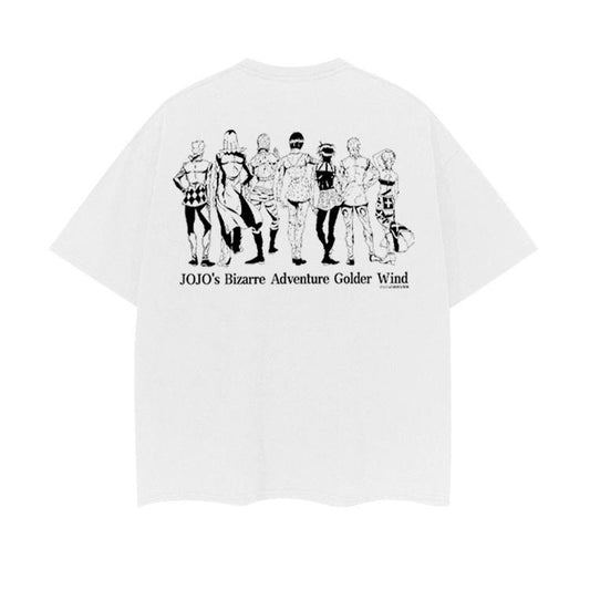 JoJo's Bizarre Adventure "Passion" Heavyweight Vintage Tee 100% Cotton OVERSIZED Anime T-shirt Menswear Top summer tees printed shirts Casual Streetwear White Crewneck Tshirt Tropical Shortsleeve