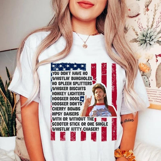 Joe Dirt Merica, July 4th T-Shirt, Funny Joe Dirt 4th of July T-Shirt, Joe Dirt Merica Independence Day Shirt Top Womenswear Underwear Lady