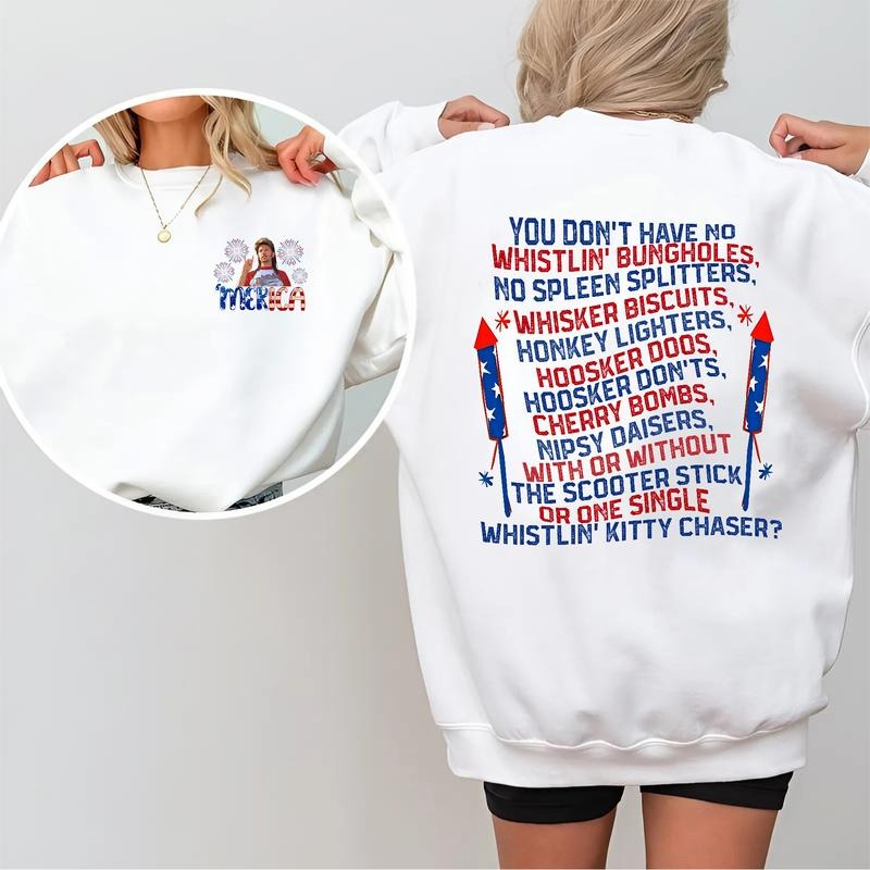 Joe Dirt Quote 2-Sided Sweatshirt, Vintage Redneck Graphic Sweater, Casual Patriotic Streetwear for Men & Women T-Shirts,...