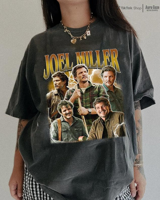 Joel Miller - Pedro Pascal 2  Movie Celebration Comfort Colors Unisex Tshirt, Summer Pedro Pascal 90s Retro Bootleg Shirt, Fan Merch Celebrity Crush Top
